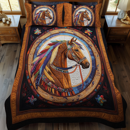 Majestic Mane 3-Piece Quilted Bedding Set - Single (59" x 70")