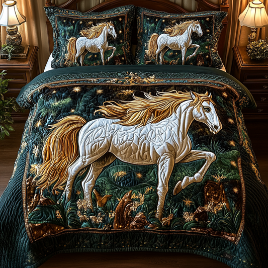 Majestic Mane 3-Piece Quilted Bedding Set - Single (59" x 70")