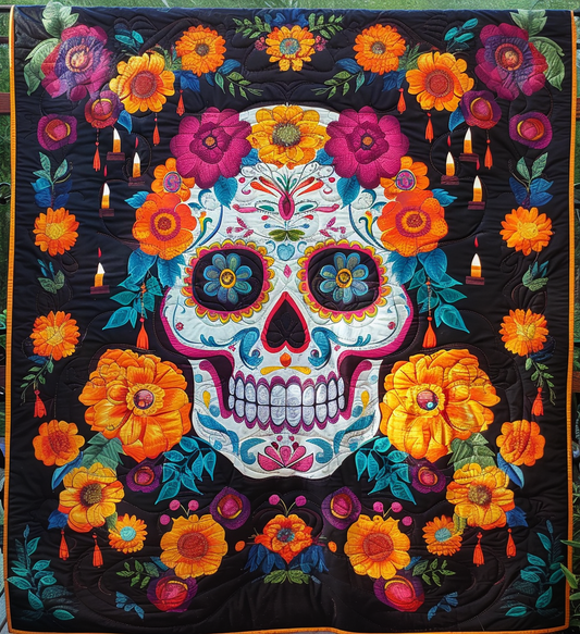 Marigold Memories Quilted Blanket - Throw (55" x 60")