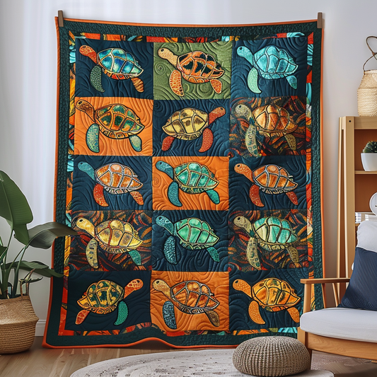 Marine Melody Quilted Blanket - Throw (55" x 60")