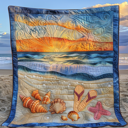 Marine Mosaic Quilted Blanket - Throw (55" x 60")