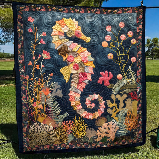 Marine Garden Quilted Blanket - Throw (55" x 60")