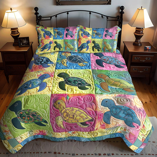 Marine Harmony 3-Piece Quilted Bedding Set - Single (59" x 70")