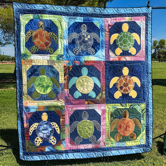 Marine Mirage Quilted Blanket - Throw (55" x 60")