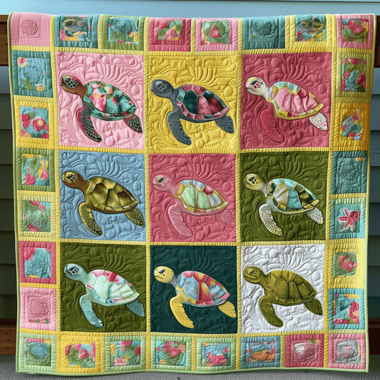 Marine Tranquil Quilted Blanket - Throw (55" x 60")