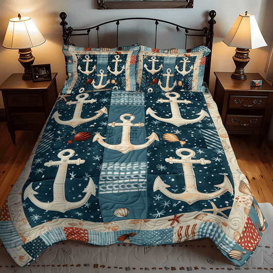 Maritime Dreams 3-Piece Quilted Bedding Set - Single (59" x 70")