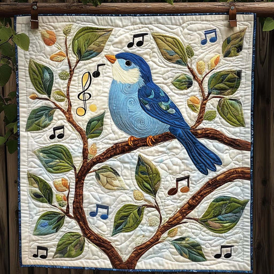 Melody Blue Quilted Blanket - Throw (55" x 60")
