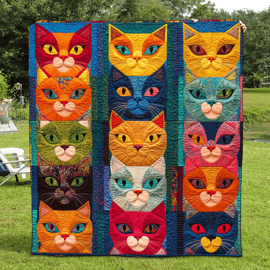 Meow Magic Quilted Blanket - Throw (55" x 60")