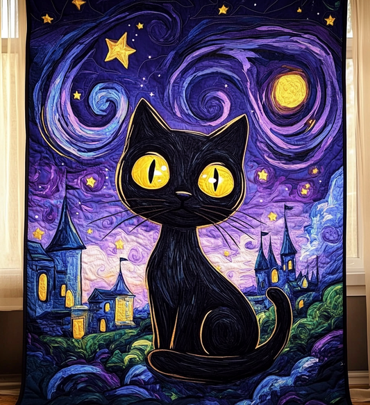Meow Magic Quilted Blanket - Throw (55" x 60")