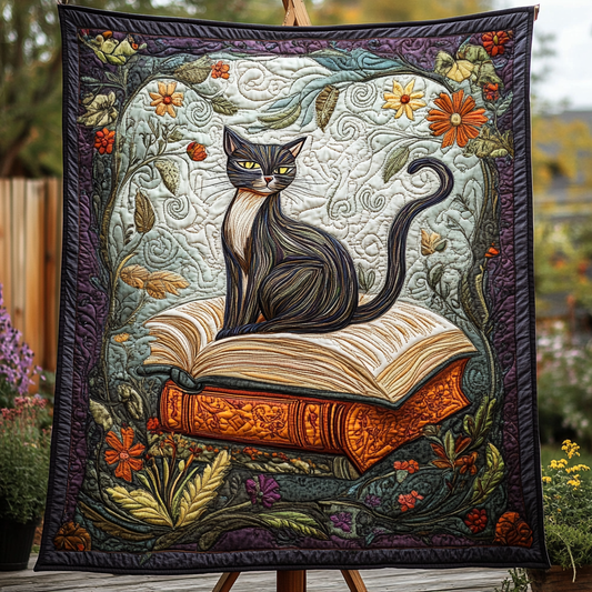 Meow and Mysteries Quilted Blanket - Throw (55" x 60")