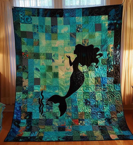 Mermaid's Whisper Quilted Blanket - Throw (55" x 60")