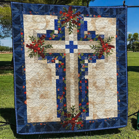 Merry Cross Quilted Blanket - Throw (55" x 60")