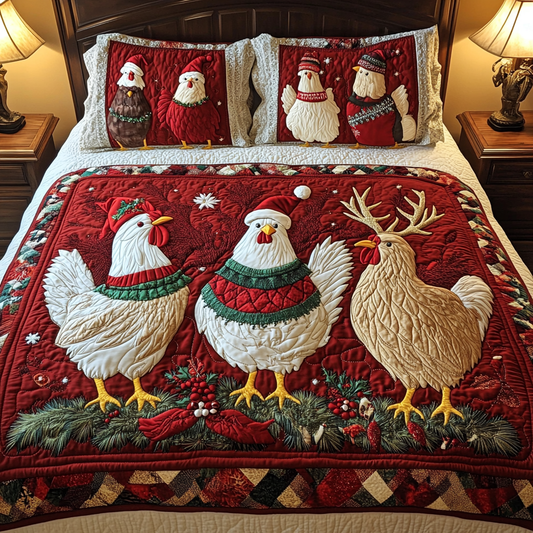 Merry Trio 3-Piece Quilted Bedding Set - Single (59" x 70")
