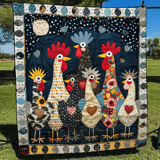 Midnight Farmhouse Quilted Blanket - Throw (55" x 60")