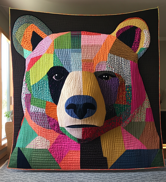 Midnight Bear Quilted Blanket - Throw (55" x 60")