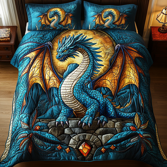 Midnight Blaze 3-Piece Quilted Bedding Set - Single (59" x 70")