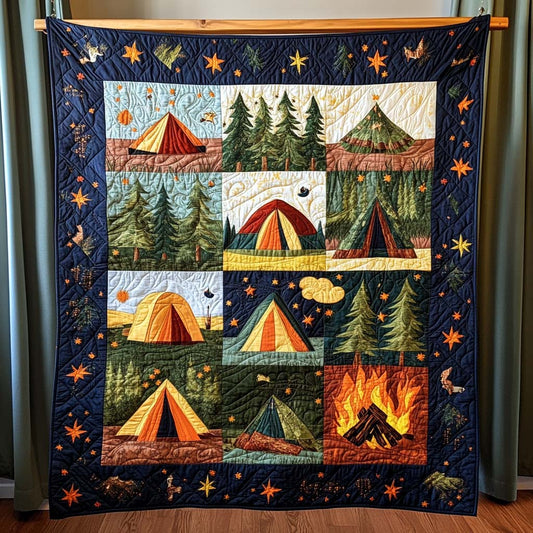 Midnight Fire Quilted Blanket - Throw (55" x 60")