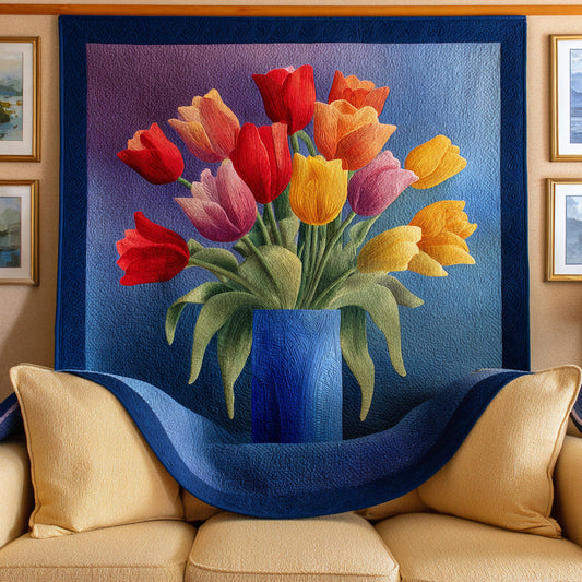 Midnight Tulip Bloom Quilted Blanket - Baby (30" x 40") - Pack 1