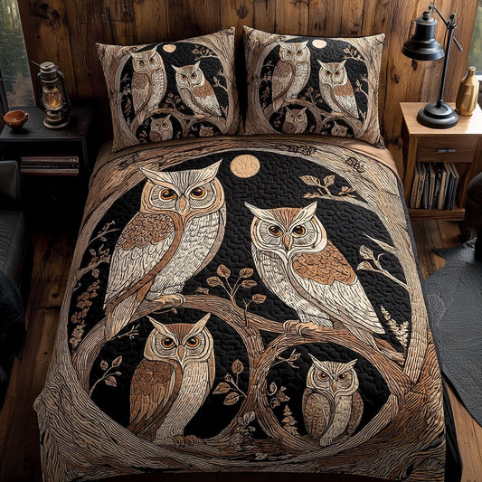 Midnight Watcher 3-Piece Quilted Bedding Set - Single (59" x 70")