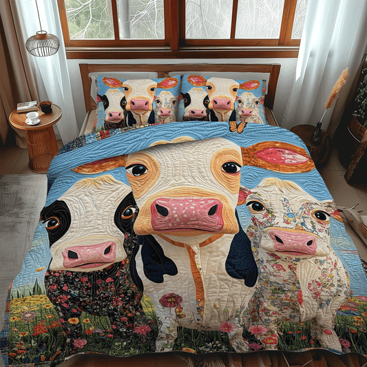Milkmaid's Marvel 3-Piece Quilted Bedding Set - Single (59" x 70")