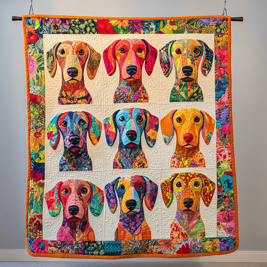 Miniature Mutt Motifs Quilted Blanket - Throw (55" x 60")