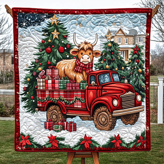 Mistletoe Moo Quilted Blanket - Throw (55" x 60")