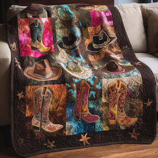 Mix Boots Hats Quilted Blanket - Baby (30" x 40") - Pack 1