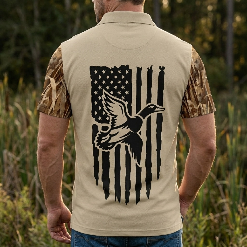 Blow Me Duck Hunting Camo Polo Men Shirt