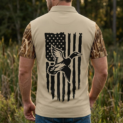 Blow Me Duck Hunting Camo Polo Men Shirt