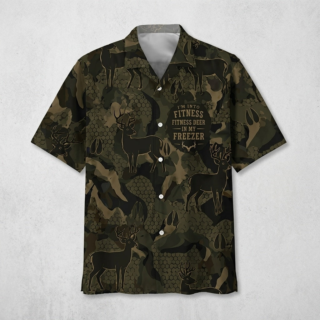 I'm Into Fitness Fitness Deer in My Freezer Hunting Hawaiian Shirt
