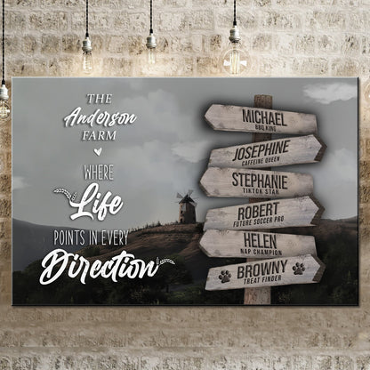 Family Name Sign | Personalized Farmhouse Road Sign | Names Canvas Wall Decor | Farm Sign Wall Decor | House Warming Gift | Custom Name Sign (ETSY)