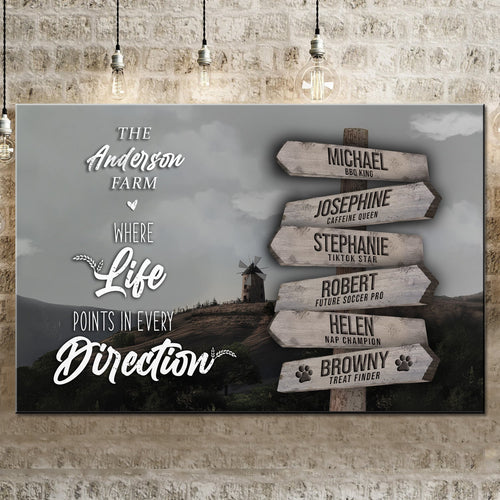 Family Name Sign | Personalized Farmhouse Road Sign | Names Canvas Wall Decor | Farm Sign Wall Decor | House Warming Gift | Custom Name Sign (ETSY)