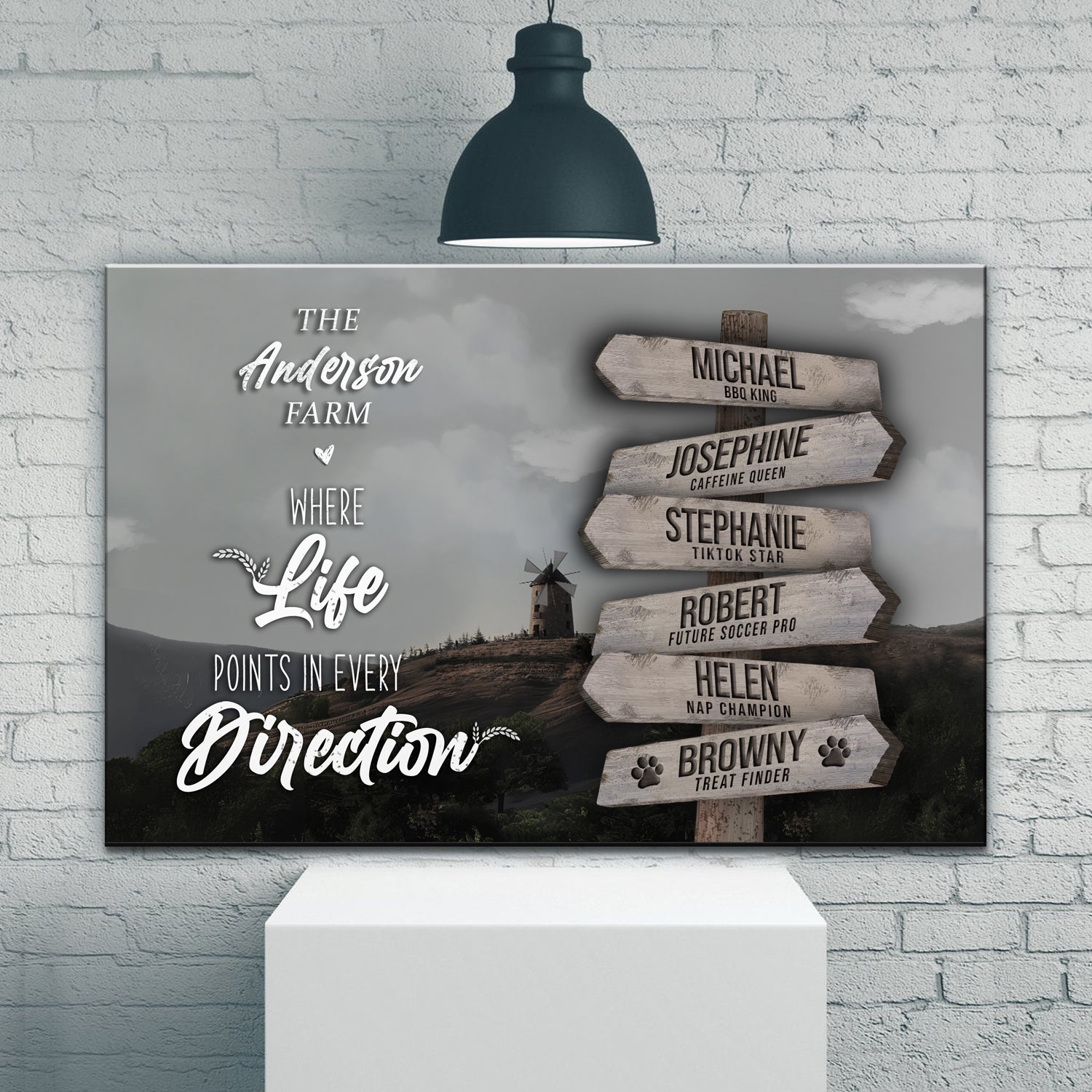 Family Name Sign | Personalized Farmhouse Road Sign | Names Canvas Wall Decor | Farm Sign Wall Decor | House Warming Gift | Custom Name Sign (ETSY)