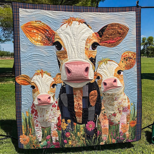 Moo Meadows Quilted Blanket - Throw (55" x 60")