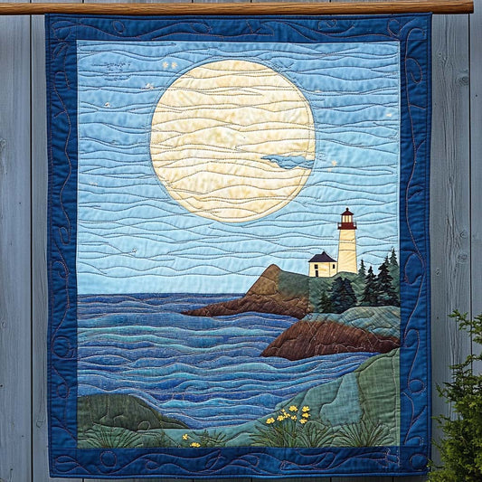 Moonlit Coast Quilted Blanket - Throw (55" x 60")