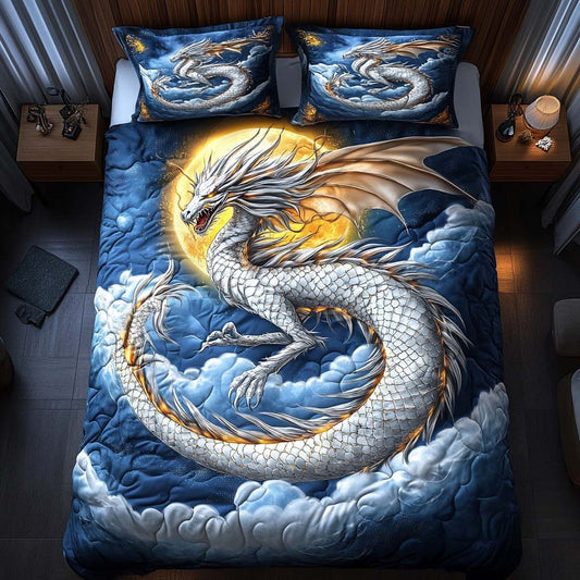 Moonlit Dragon 3-Piece Quilted Bedding Set - Single (59" x 70")