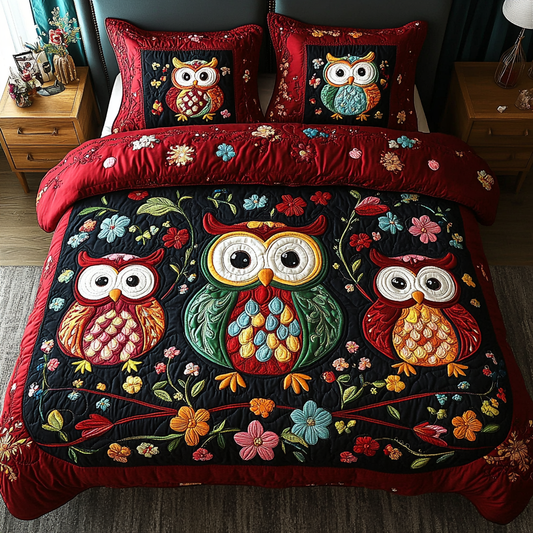 Moonlit Guardian 3-Piece Quilted Bedding Set - Single (59" x 70")