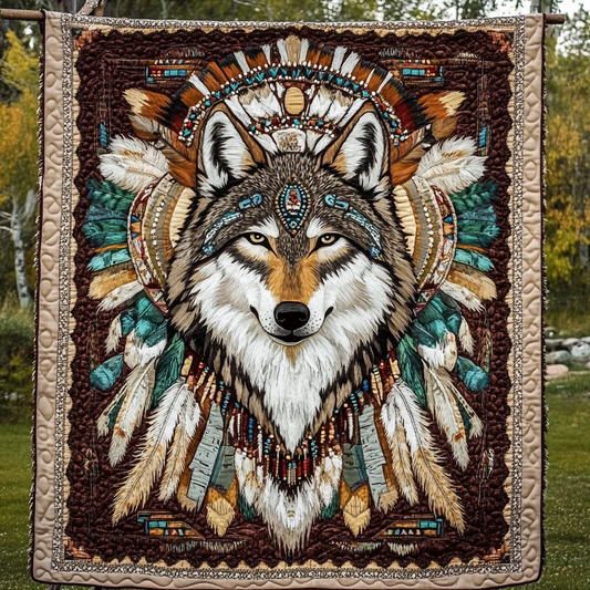 Moonlit Guardian Quilted Blanket - Throw (55" x 60")