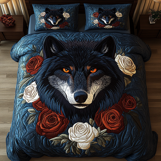 Moonlit Howl 3-Piece Quilted Bedding Set - Single (59" x 70")