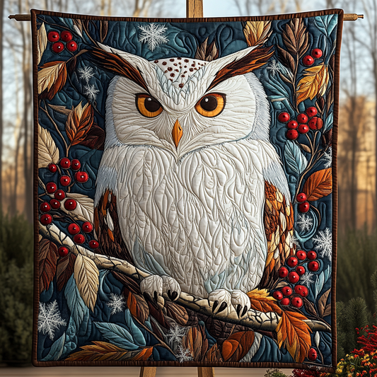 Moonlit Owl Quilted Blanket - Throw (55" x 60")