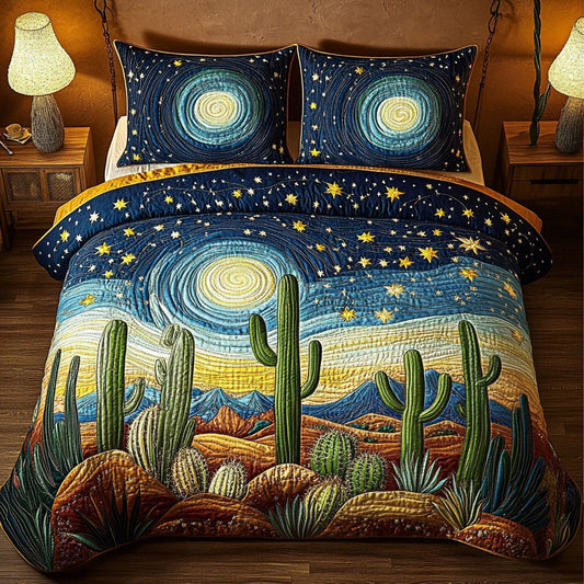Moonlit Terrain 3-Piece Quilted Bedding Set - Single (59" x 70")