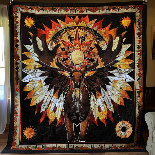 Moose's Sacred Realm Quilted Blanket - Throw (55" x 60")