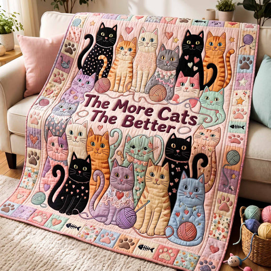 More Cats Better Quilted Blanket - Baby (30" x 40") - Pack 1