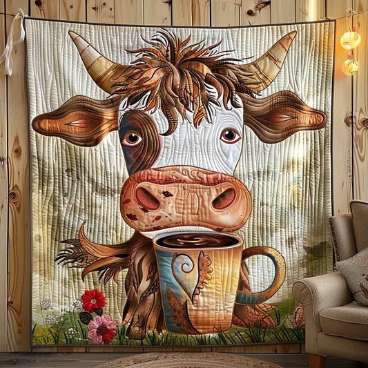 Morning Moo Quilted Blanket - Throw (55" x 60")