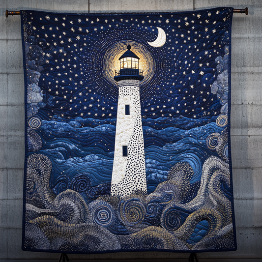 Morning Glow Lighthouse Quilted Blanket - Throw (55" x 60")