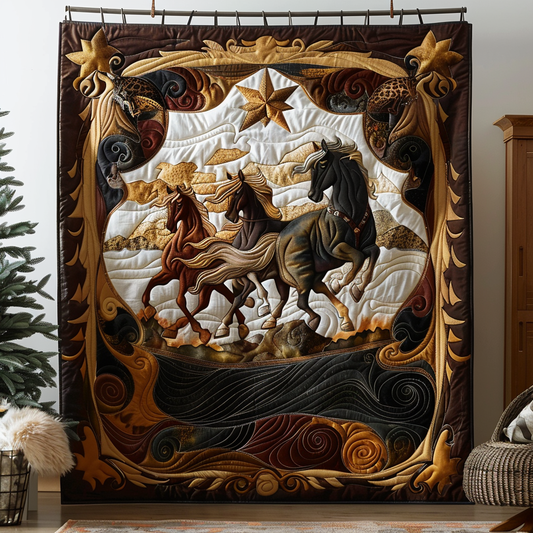 Mustang Majesty Quilted Blanket - Throw (55" x 60")