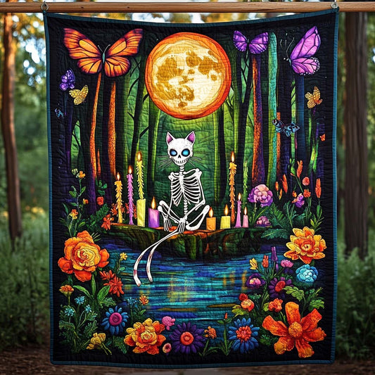 Mystic Cat Quilted Blanket - Throw (55" x 60")