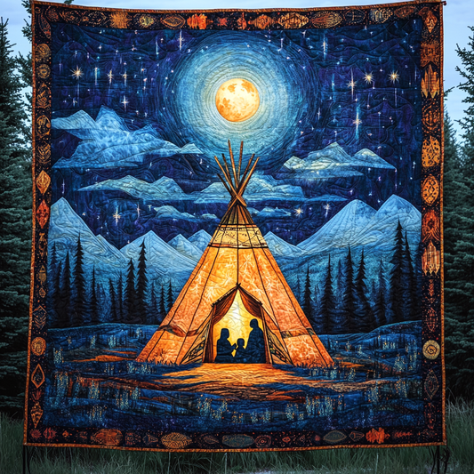 Mystic Feathers Quilted Blanket - Throw (55" x 60")