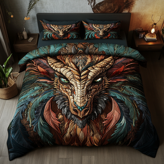 Mystic Fire 3-Piece Quilted Bedding Set - Single (59" x 70")