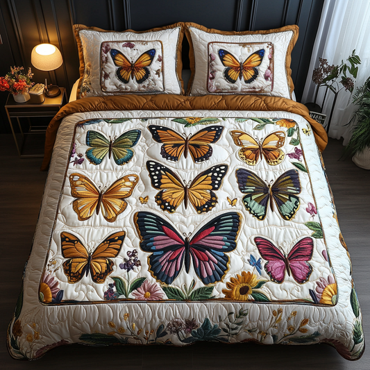Mystic Monarch 3-Piece Quilted Bedding Set - Single (59" x 70")